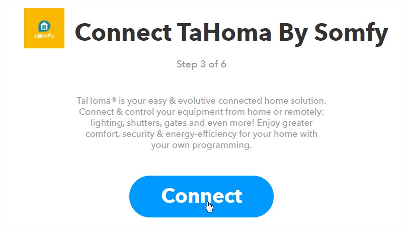 IFTTT-tahoma-somfy-configuration