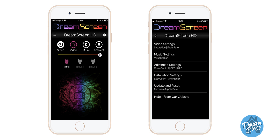 test-dreamscreen-appli-ios-iphone-config-install-menu