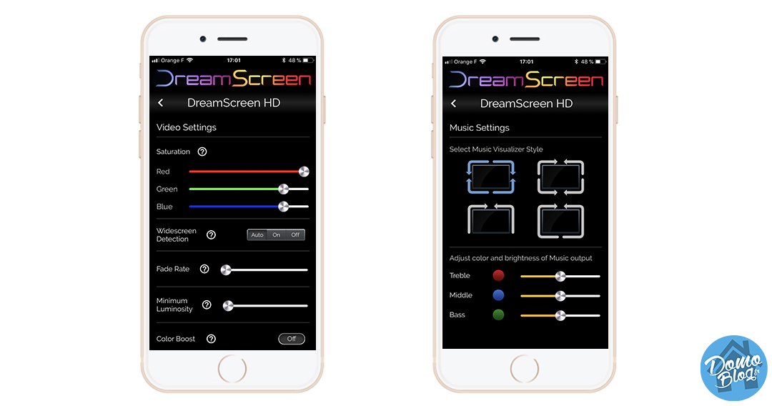 test-dreamscreen-appli-ios-iphone-config-parametres