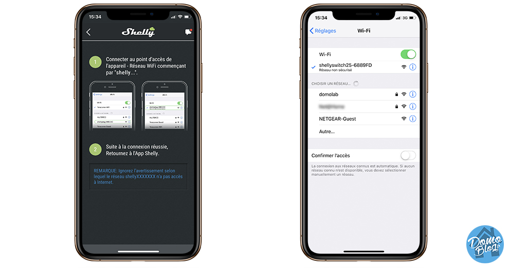 connexion au wifi du module Shelly