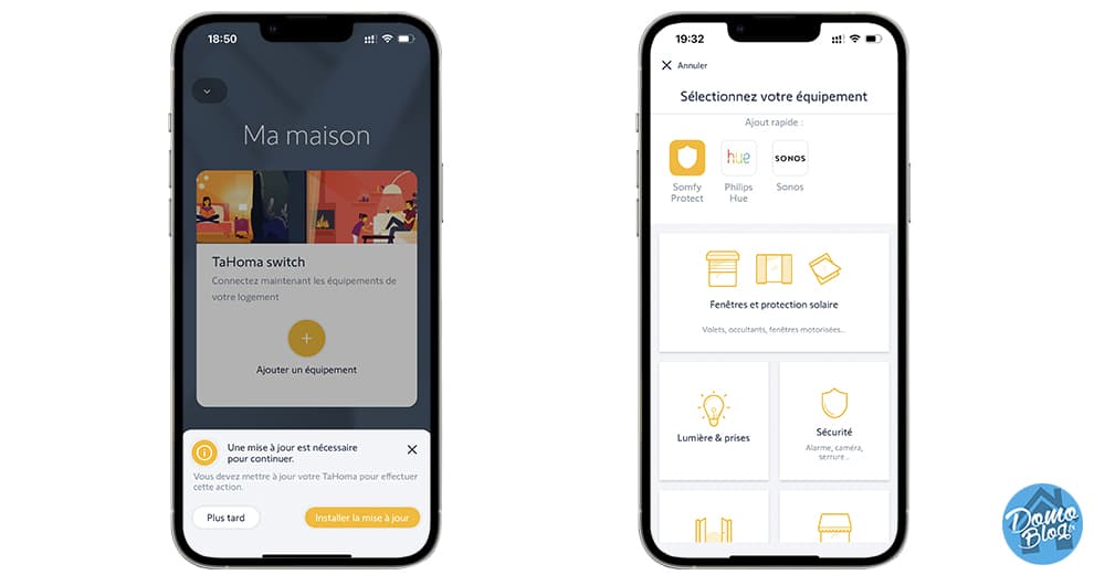 Extension Somfy® TaHoma : Mise en service