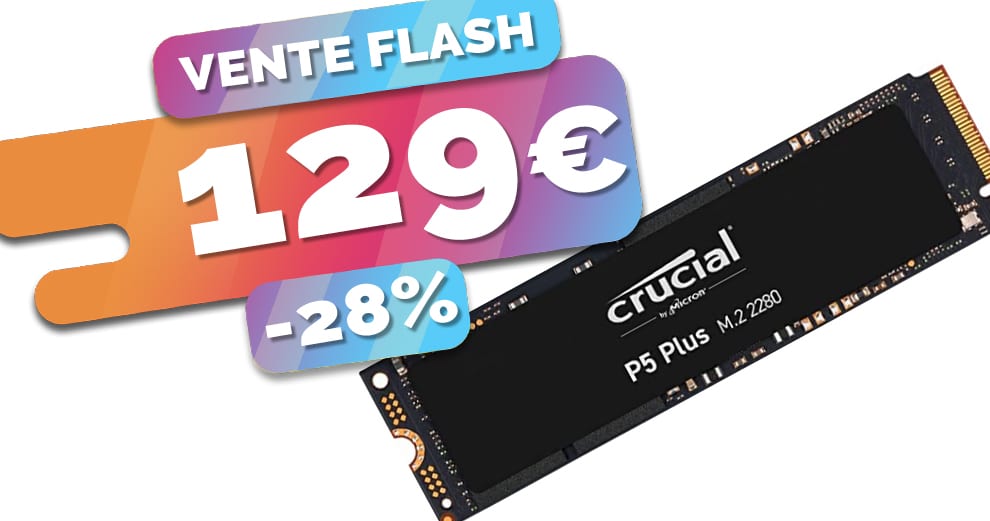 Le disque SSD M2 Crucial de 1To compatible PS5 est en PROMO à seulement  129€ (-28%)