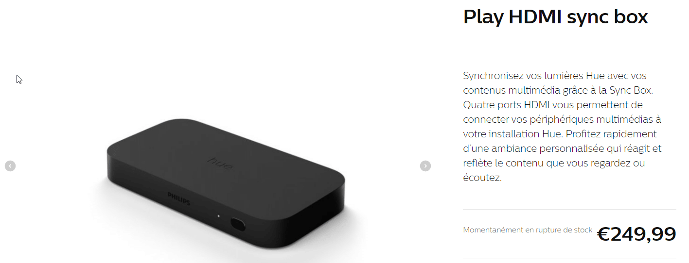 Boîtier de synchronisation PHILIPS HUE Play HDMI Sync Box