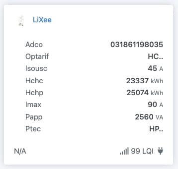 Suivre la consommation d'électricité avec le module ZLinky_TIC en Zigbee  sous Jeedom