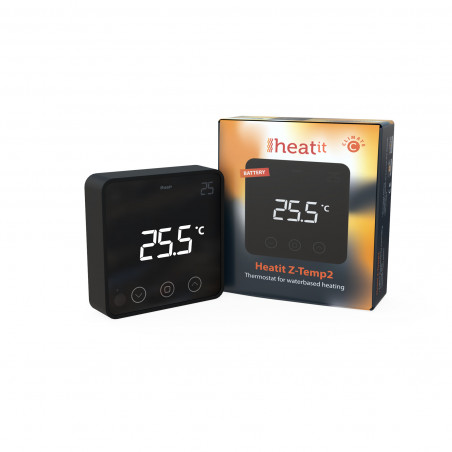 Heatit Controls - Thermostat Z-Wave+ Sans Fil Z-Temp2, Noir