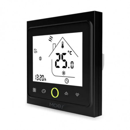 Moes - Thermostat Intelligent Zigbee Noir Pour Chaudière Eau/Gaz 3A