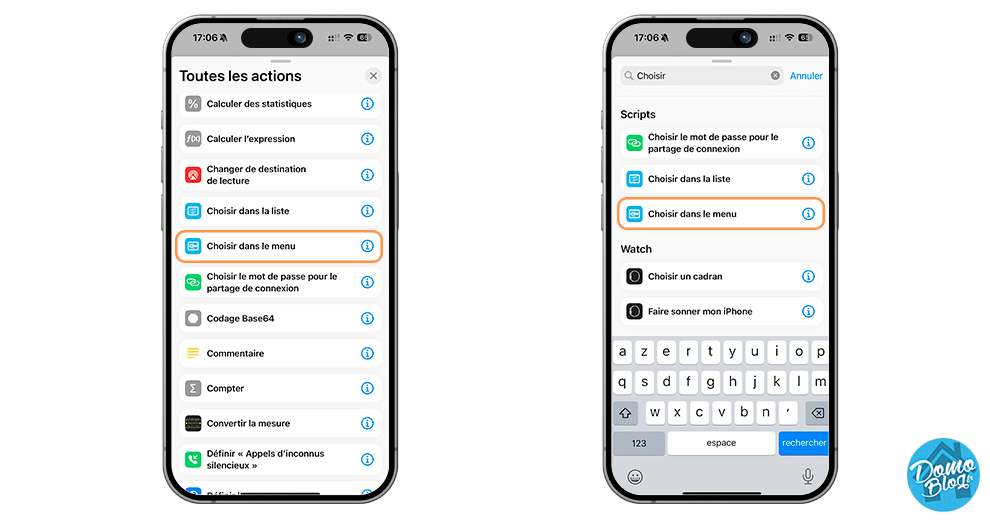 choix-action-raccourcis-domotique-home-assistant-bouton-action-iphone15-pro