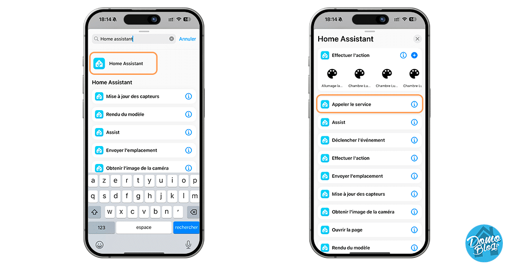 recherche-home-assistant-service-raccourcis-ios-bouton-action-domotique