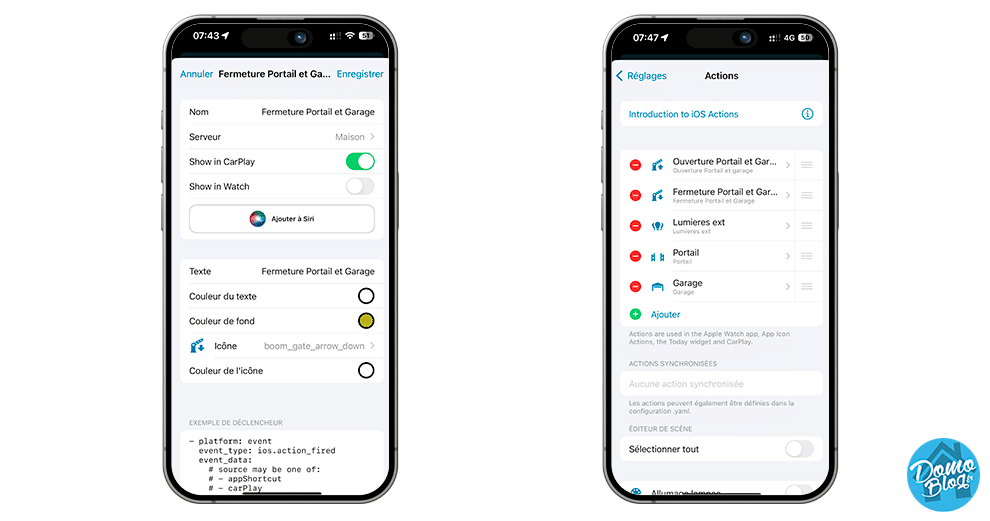 portail-garage-lumieres-action-ios-carplay-home-assistant-domotique-voiture